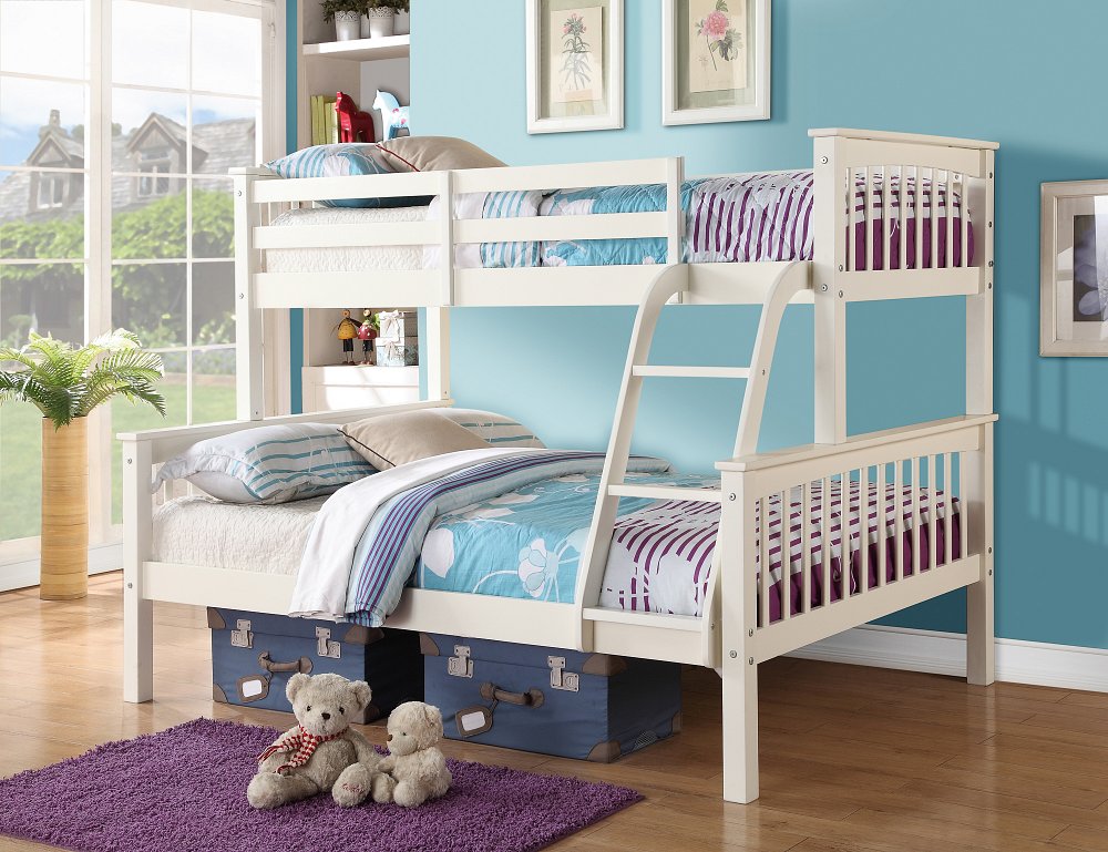 Novaro Range Wooden Childrens Bunk Beds, Cherry Bunk Bed Setup