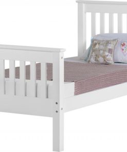 Monoco 4ft 6 white high foot end bed