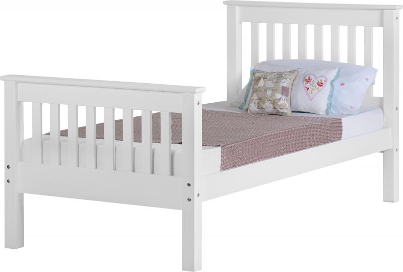 Monoco 4ft 6 white high foot end bed