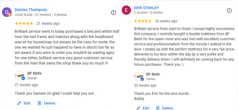 Review screenshots BF Beds