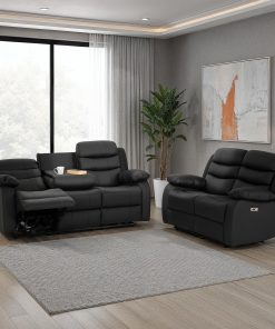 Roma 3 +2 recliner grey pu leather