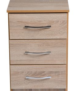 3 drawer bedside oak