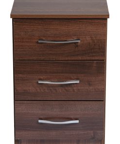3 drawer bedside walnut