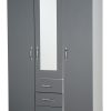 3 door tripple 2 drawers with mirror