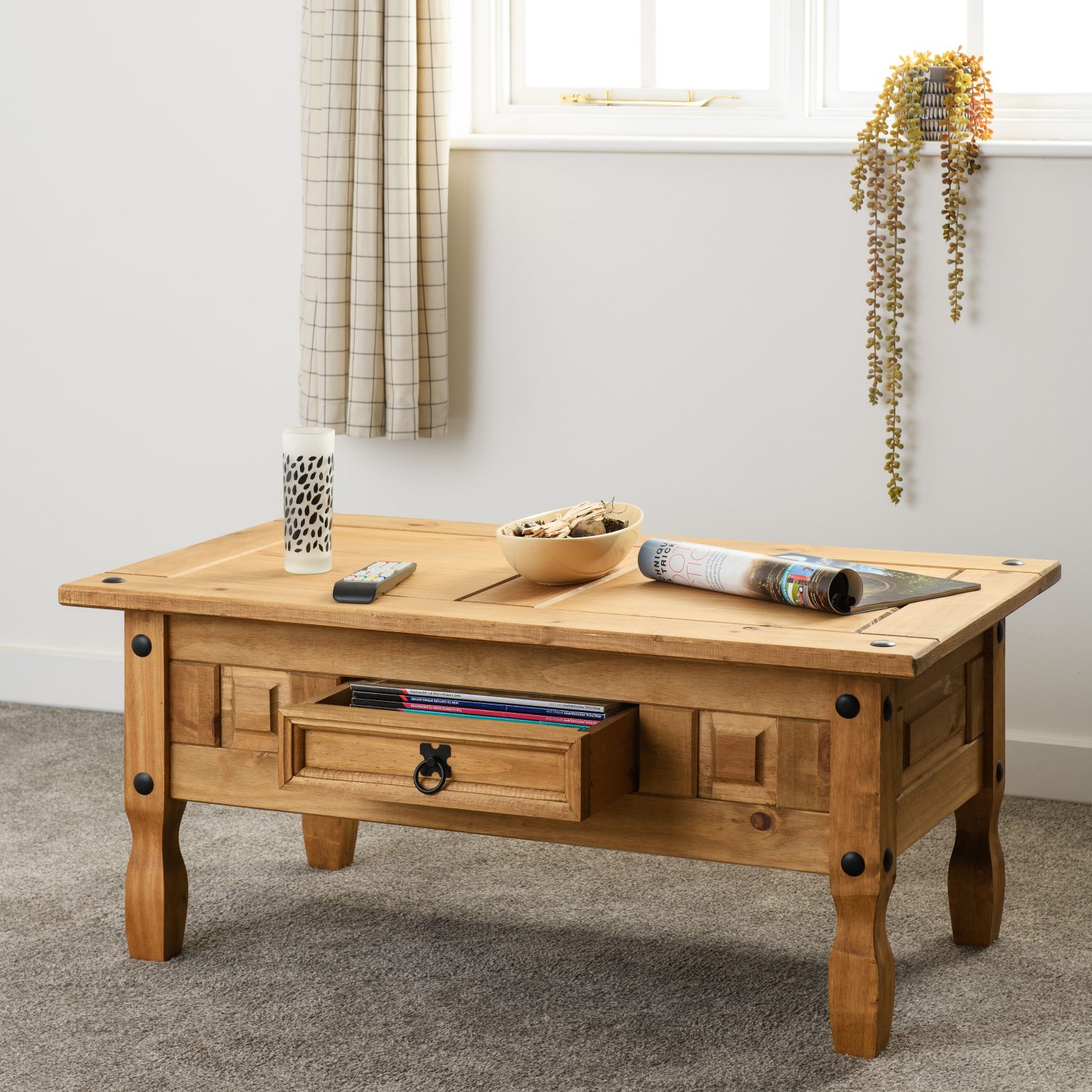 corona 1 drawer coffee table